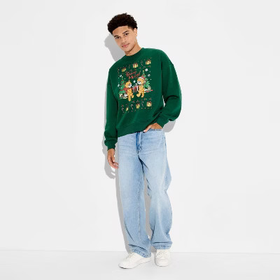 Men's Holiday Bears Christmas Tree Crewneck Sweatshirt - Original Use™ Green | Target