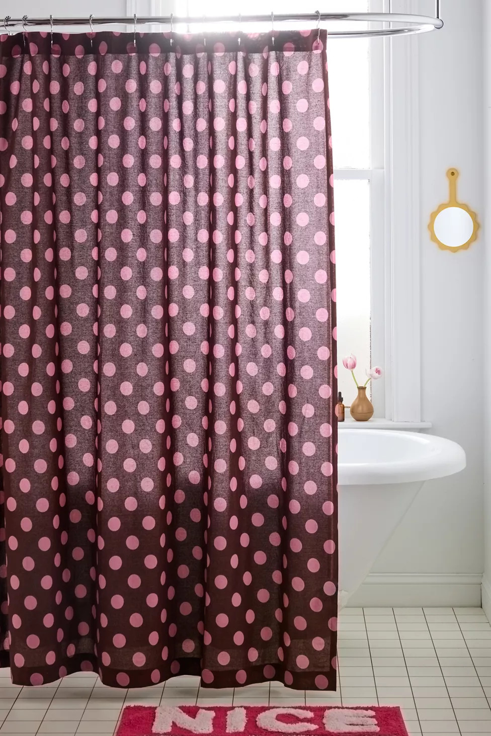 Polka Dot Patterned Shower Curtain | Urban Outfitters (US and RoW)
