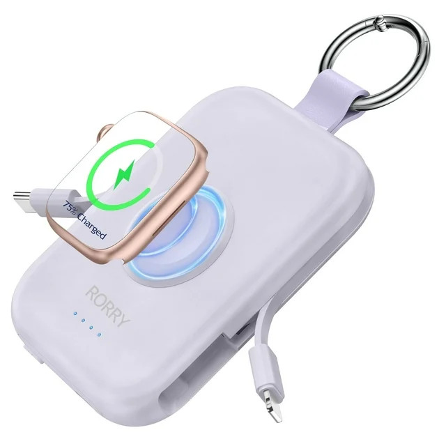 RORRY Portable Charger 5000mAh ,Power Bank with Built-in Cables, Keychain Charger Compatible with... | Walmart (US)