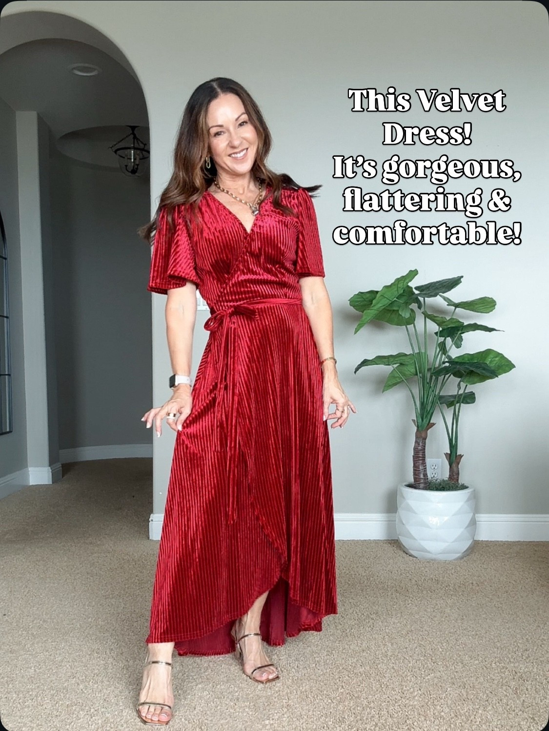 Cyber Monday Sale Looking for the perfect dress? This red velvet wrap dress is gorgeous, flattering and comfortable. It's a must-have for any occasion! Size 0-2, for ref: i'm 5'1", 109lbs

#LTKSaleAlert #LTKCyberWeek #LTKOver40