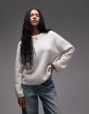 ARKET super soft alpaca wool blend relaxed sweater in off-white | ASOS (Global)