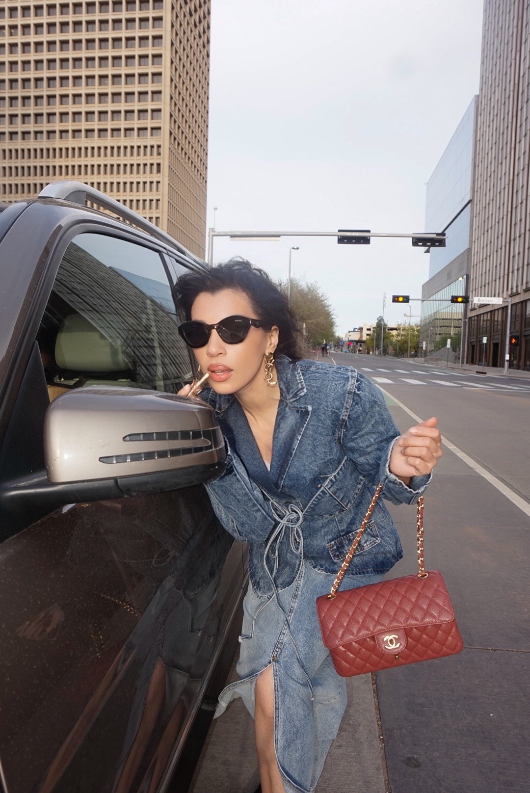 All denim look #streetstyle #alldenim #oklahomainfluencer  