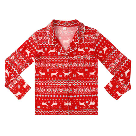 Long-Sleeve Christmas Pajama Shirt With Pocket | Five Below