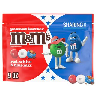 M&M'S Red, White & Blue Peanut Butter Milk Chocolate Summer Candy, 9 OZ | CVS Health