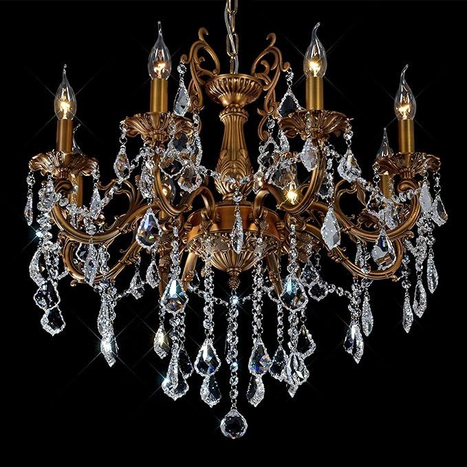 MEEROSEE Crystal Chandeliers Contemporary Chandelier Island Lighting 8 Lights Candle Pendant Ceil... | Amazon (US)