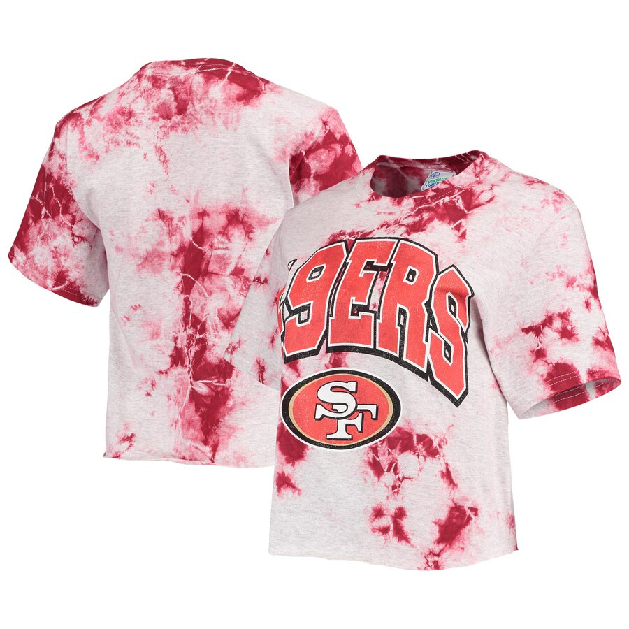 San Francisco 49ers '47 Women's Cambridge Vintage Tubular Tie-Dye Crop Top - Scarlet | Fanatics