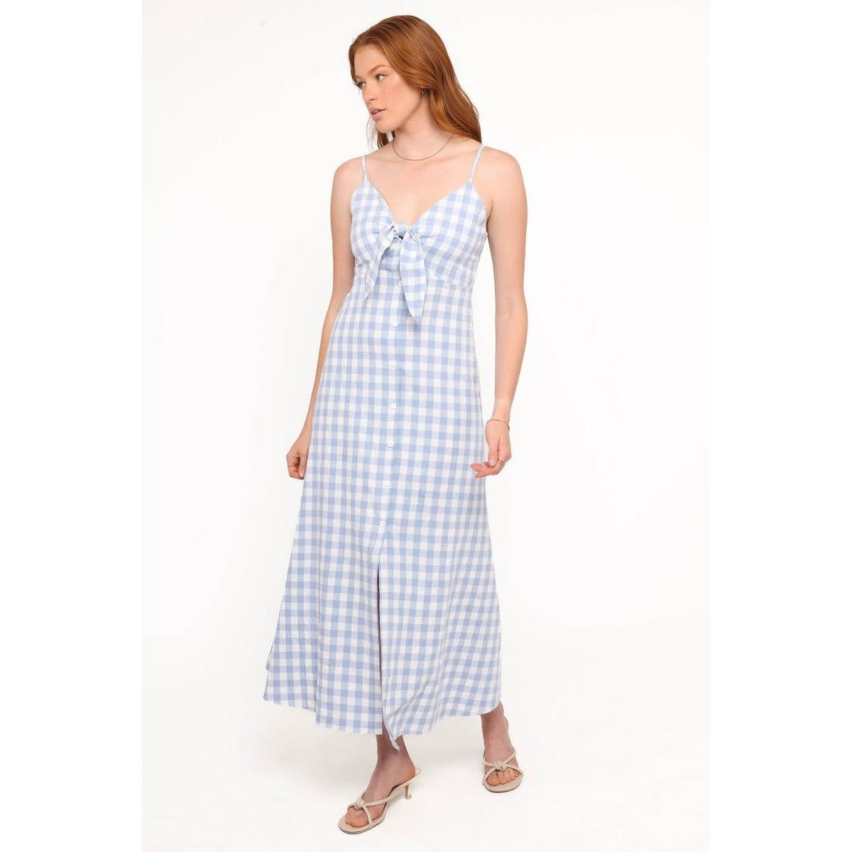 Petal and Pup Women's Menora Maxi Dress - Blue gingham | Macy's