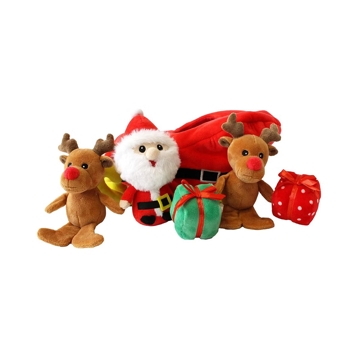 Midlee Santa Sleigh Find a Toy Christmas Dog Toy- Plush Burrow Interactive Hide & Seek Pet Holida... | Target
