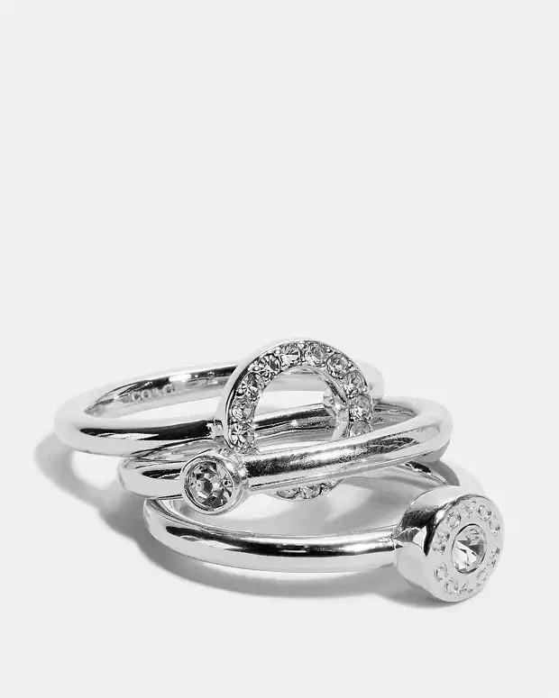 Open Circle Halo Ring Set | Coach Outlet US