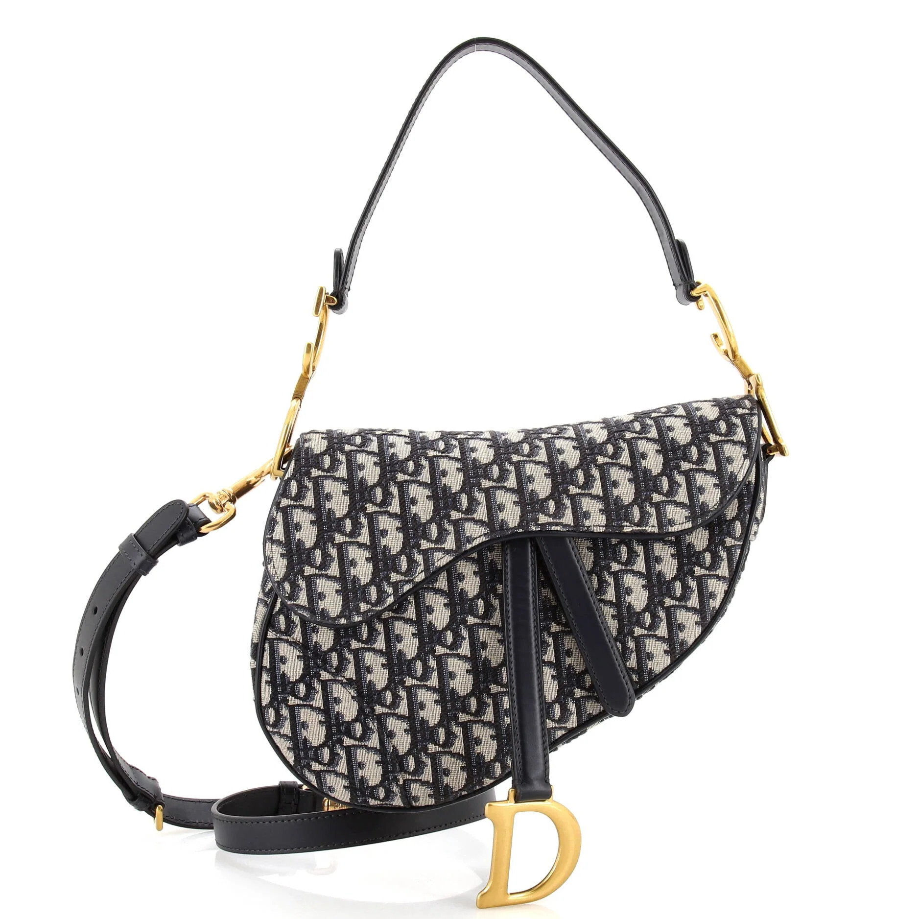 Saddle Handbag with Strap Oblique Canvas Medium | Shop Simon