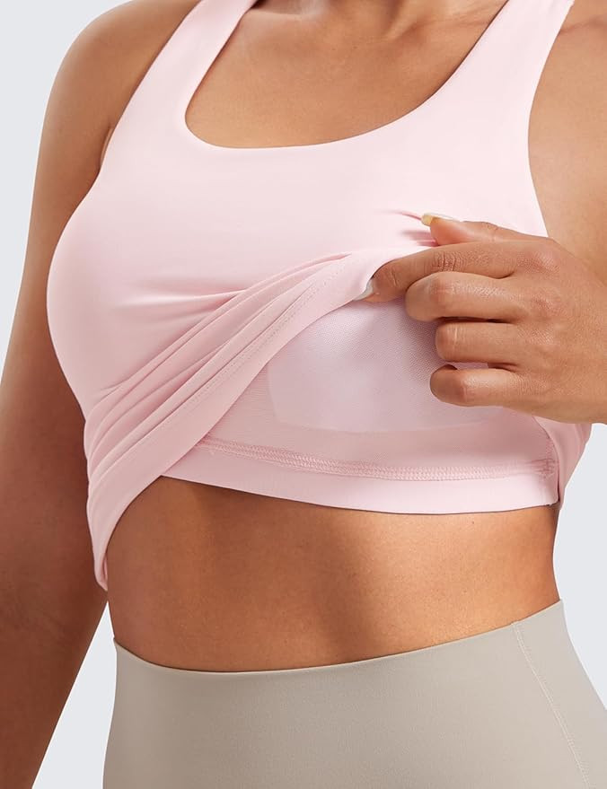 CRZ YOGA Butterluxe Workout Tank Tops for Women Built in Shelf Bras Padded - Racerback Athletic S... | Amazon (US)