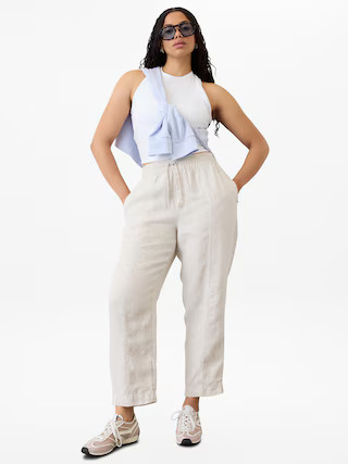 Retreat High Rise Linen Ankle Pant | Athleta