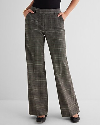 Editor Mid Rise Plaid Relaxed Trouser Pant | Express