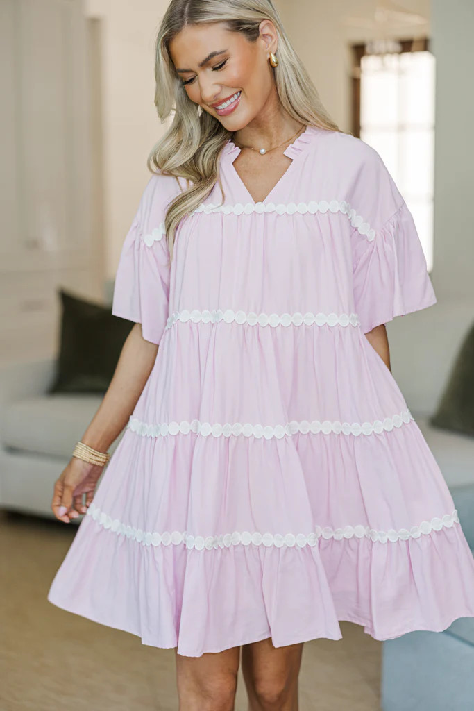 NURSING COLLECTION: Just Can't Lose Pink Rickrack Dress | The Mint Julep Boutique