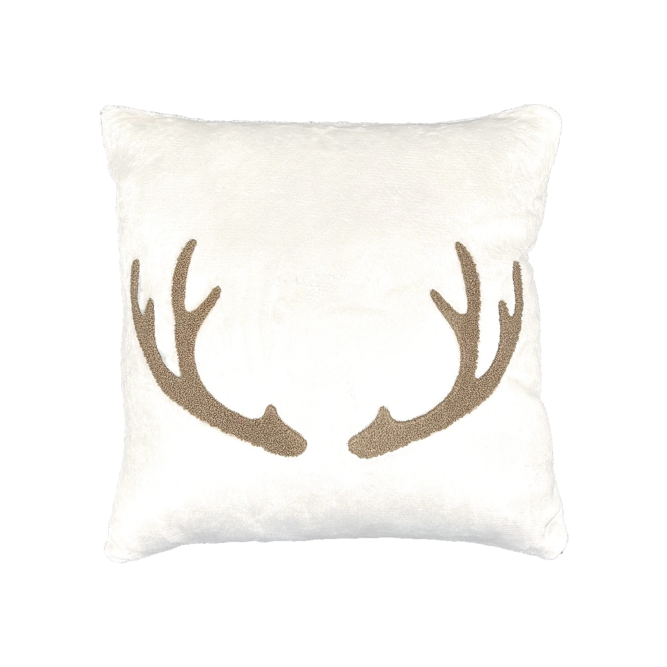 Mainstays 18" x 18" Decorative Antler Pillow, Ivory, (1 Count), Adult | Walmart (US)