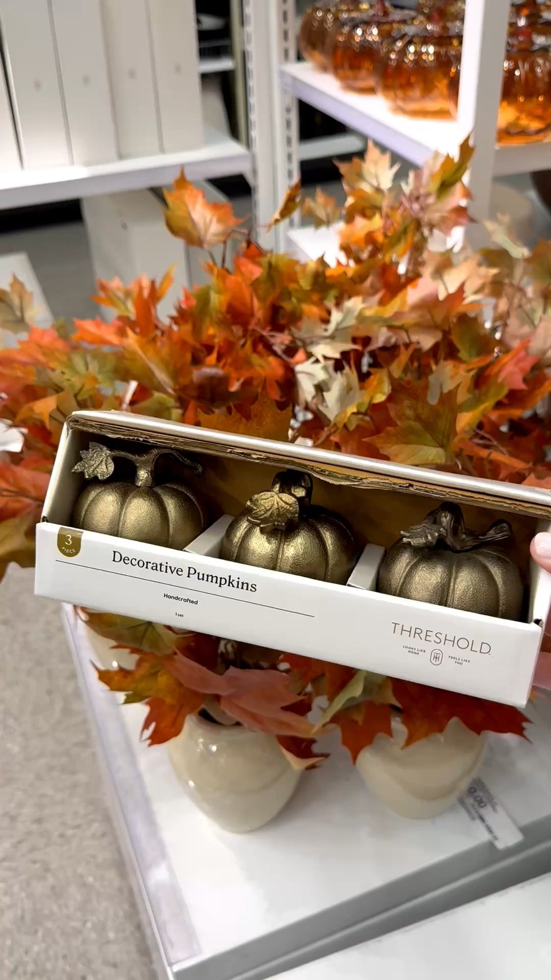 What cutie pumpkins! There are 3 gold metal pumpkins in this set and each is about 3 inches tall! Scatter them on a coffee table or spread them throughout your home. 🍂🎃

#pumpkindecor #falldecor #fallhomedecor #target #pumpkins #goldmetalpumpkin #fallpumpkindecor #fallentryway

#LTKHome #LTKSeasonal #LTKstorytime