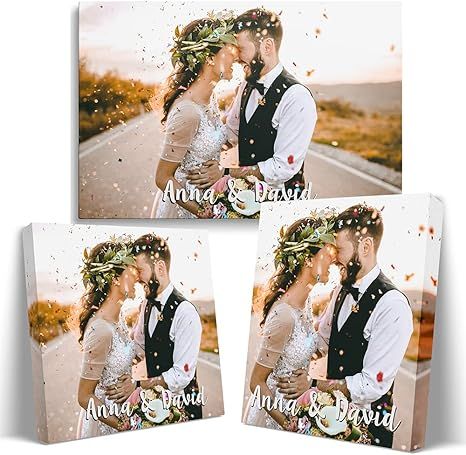 Amazon.com: Custom Canvas Prints with Your Photos 24"×16" Personalized Oil Painting Portrait Can... | Amazon (US)