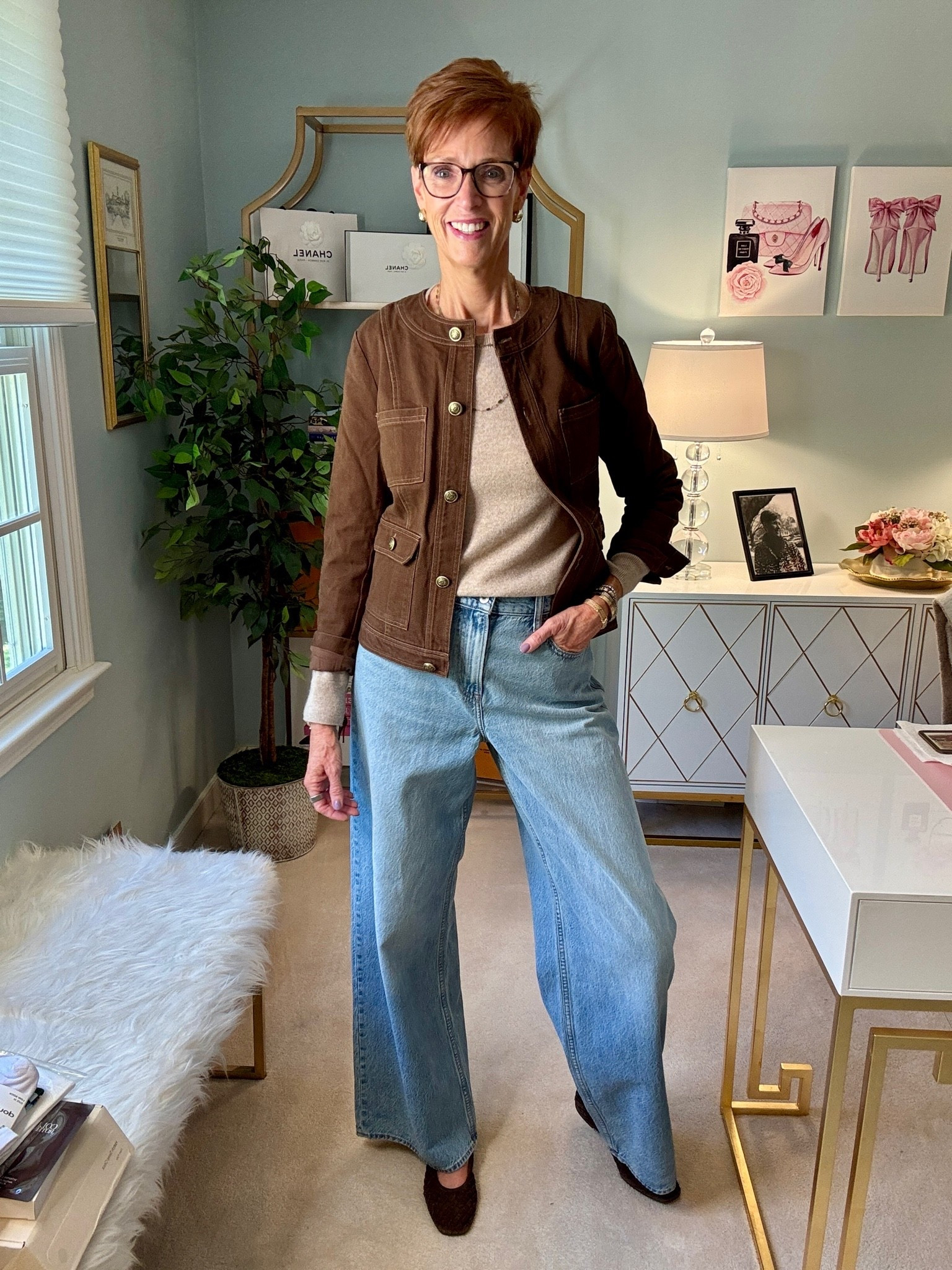 New in for fall from @Avara this fantastic brown denim jacket. Wearing a medium.

#LTKootd #LTKOver40 #LTKTall