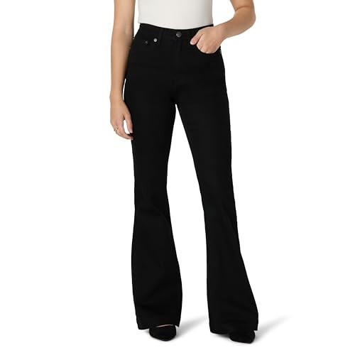 Amazon Essentials Women's High Stretch High-Rise Flare Jeans, Black, 8 | Amazon (US)