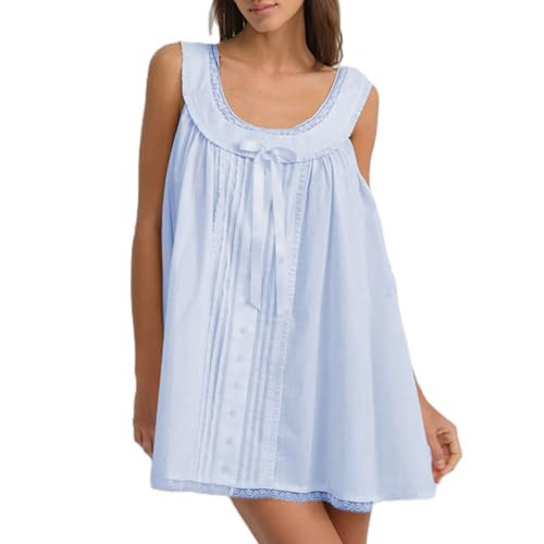 Women Y2K Babydoll Mini Dress Cute Bow Lace Trim Pleated Ruffle Short Sundress Casual Party Vacation One Pieces(2#Blue, S) | Amazon (US)