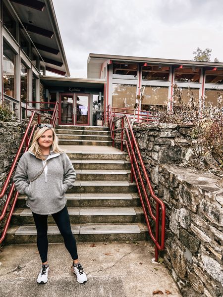 Fall exploring in the NC mountains. #canadagoose #cozysweater #womenssweater #halfzippullover 

#LTKshoecrush #LTKSeasonal #LTKstyletip