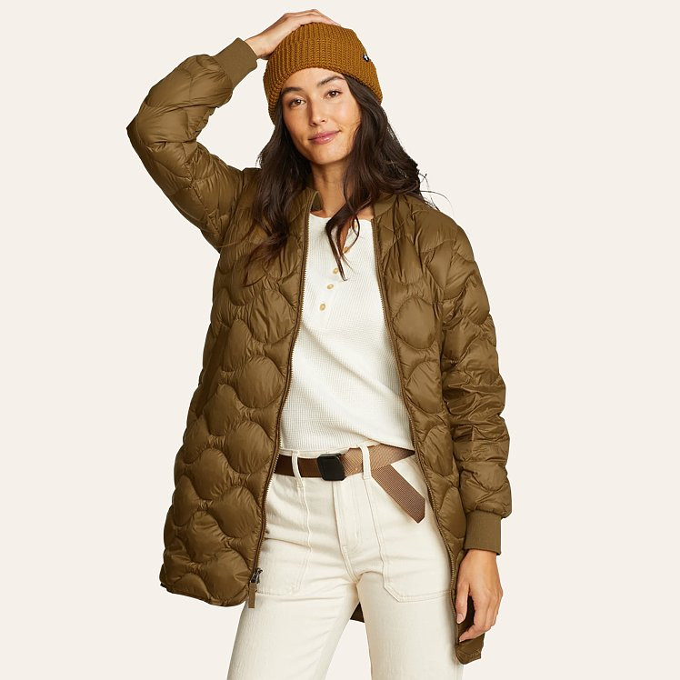 Women's Shaw Long Down Bomber Jacket | Eddie Bauer, LLC