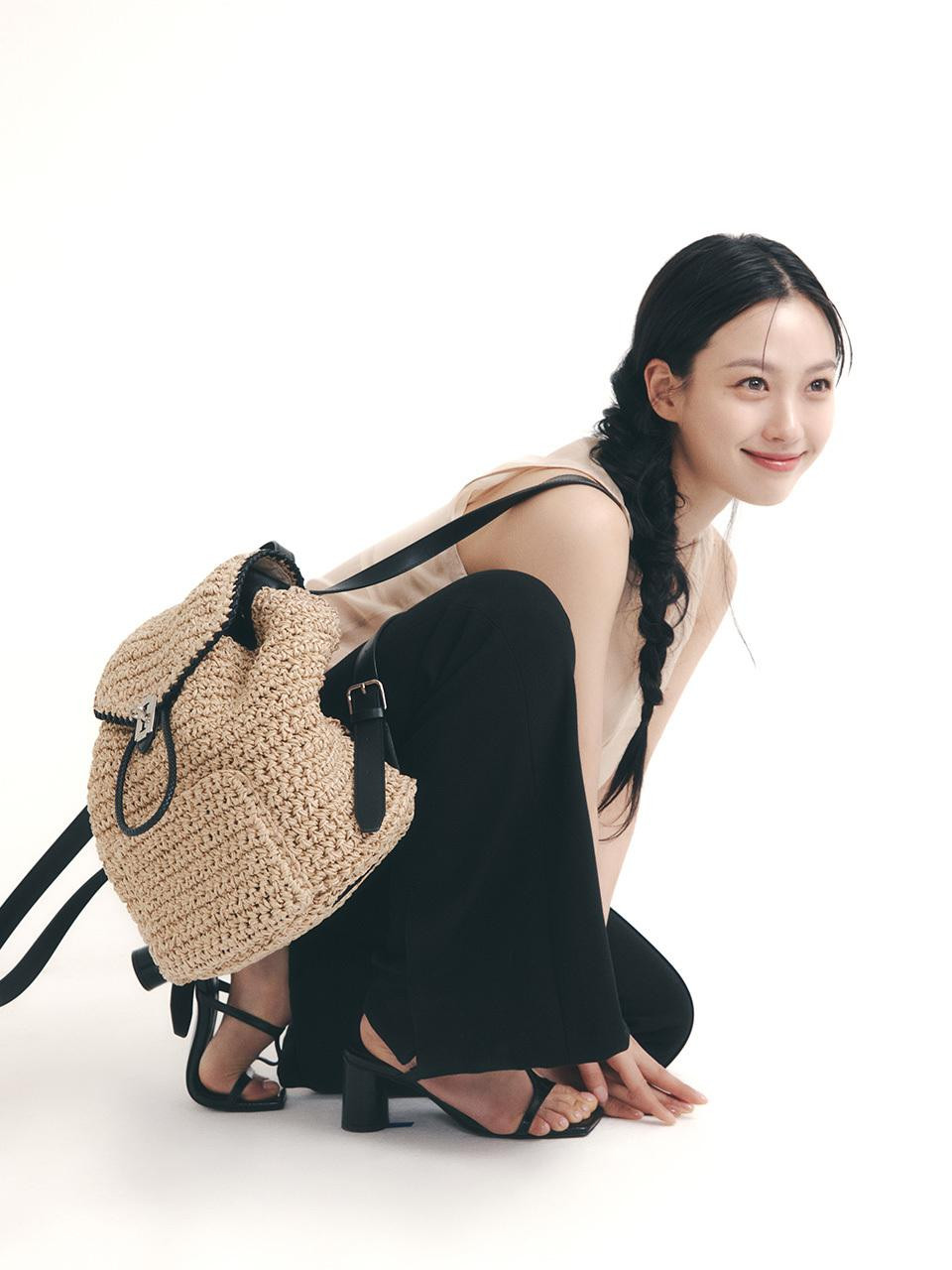 Boater Weaving M Backpack [Beige] | W Concept (US)