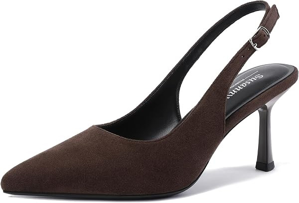 Susanny Women's Heels Closed Pointed Toe Strappy Stiletto Pump Dressy Shoes | Amazon (US)