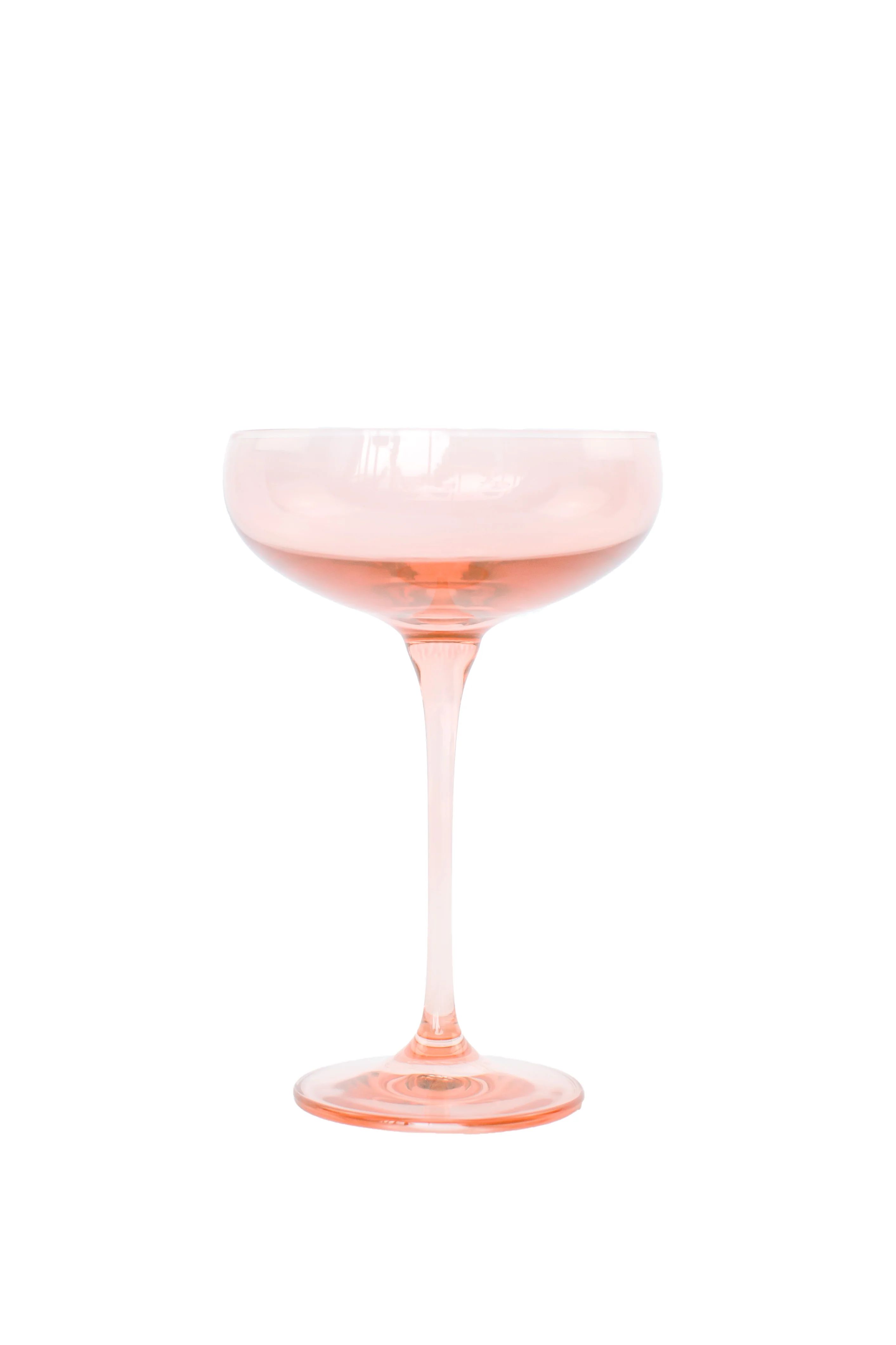 Estelle Colored Champagne Coupe Stemware - Set of 2 {Blush Pink} | Estelle Colored Glass