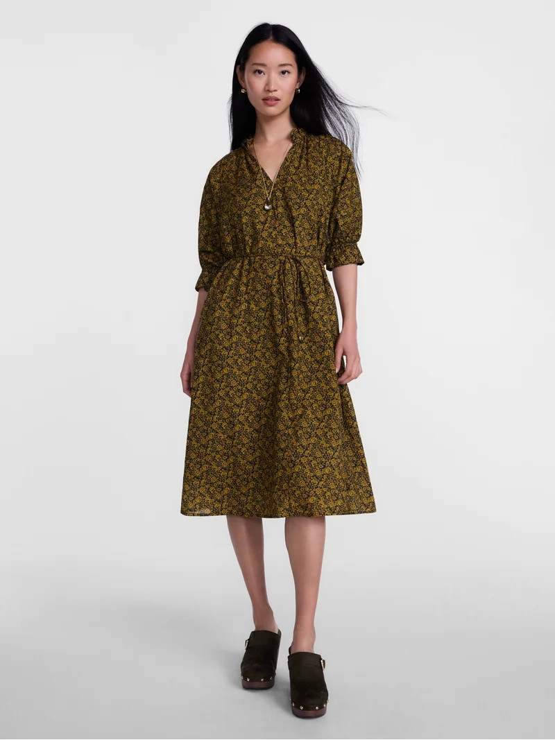Scenario Women's and Women's Plus Midi Dress with Short Sleeves, Sizes XS-4X | Walmart (US)