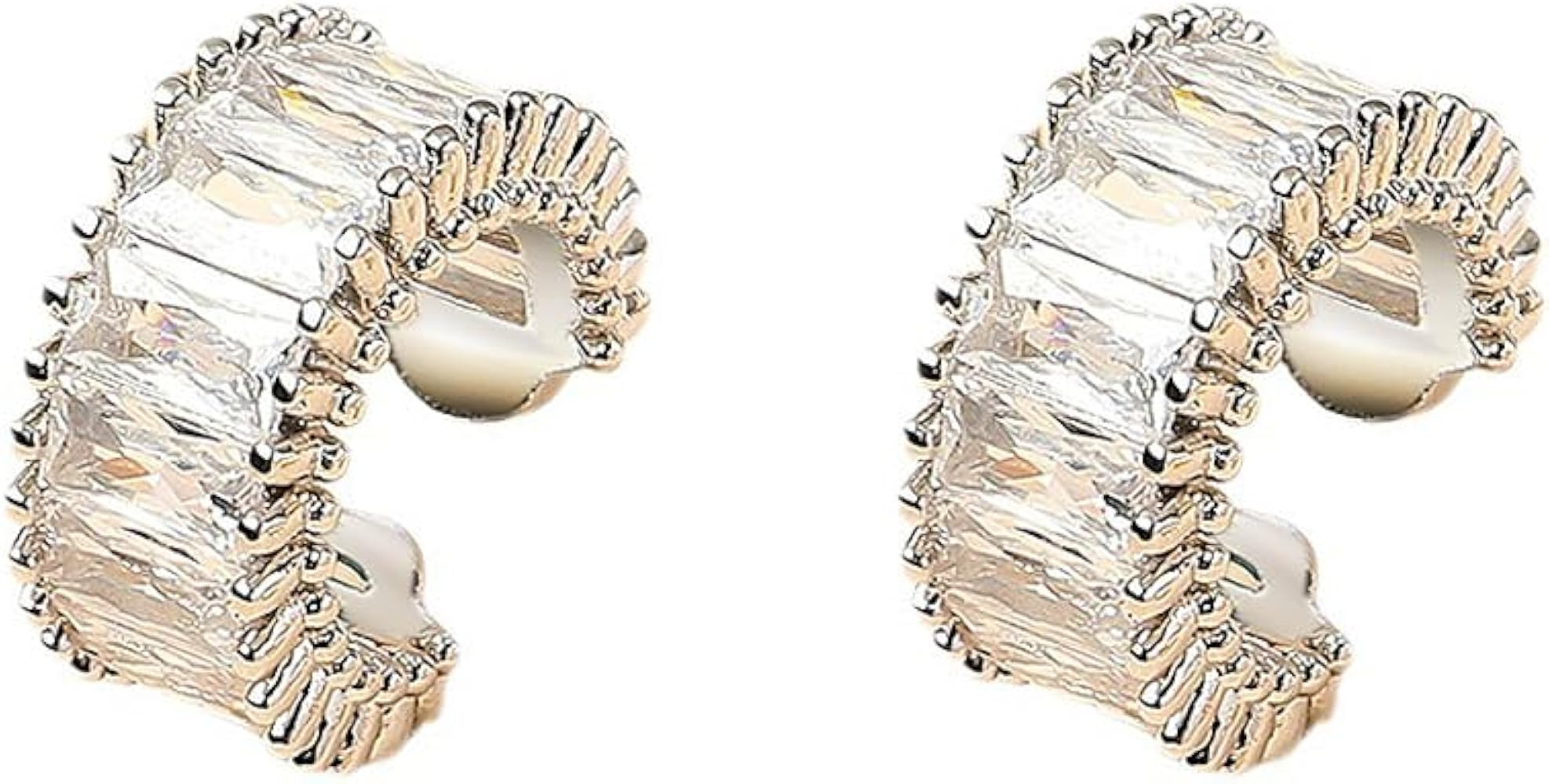 Amazon.com: AnnBabic CZ Ear Cuffs Plated in 14K Gold for Women - Hoop Conch Cuff Earrings for Men... | Amazon (US)