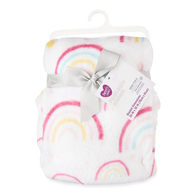 Parent's Choice Plush Baby Blanket, Rainbows, Unisex, 30" x 36" | Walmart (US)