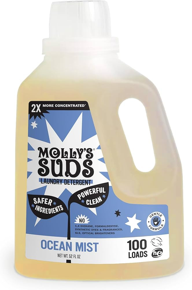 Molly's Suds Liquid Laundry Detergent | Clean Laundry Detergent Soap for Sensitive Skin | 2x Conc... | Amazon (US)