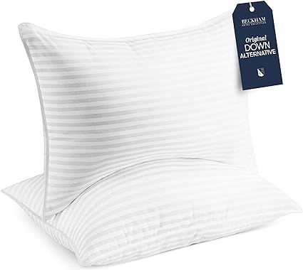 Beckham Hotel Collection Bed Pillows Standard / Queen Size Set of 2 - Down Alternative Bedding Ge... | Amazon (US)