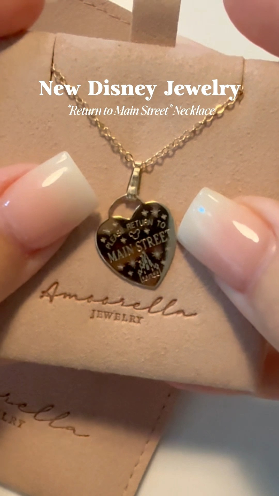 My new Disney Jewelry. Scott got me a “Please Return to Main Street” gold necklace. Mimics the Tiffany tag necklace. I love the size and uniqueness of this piece. Disney jewelry, Disney Tiffany’s necklace, return to Main Street necklace, Disney jewelry, gold heart necklace, magic kingdom necklace, Disney castle necklace, castle necklace. 

#LTKOver40