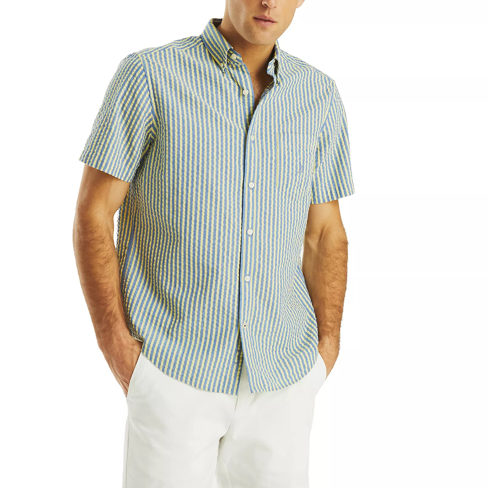 Men's Nautica Short-Sleeve Striped Seersucker Shirt | Kohl's
