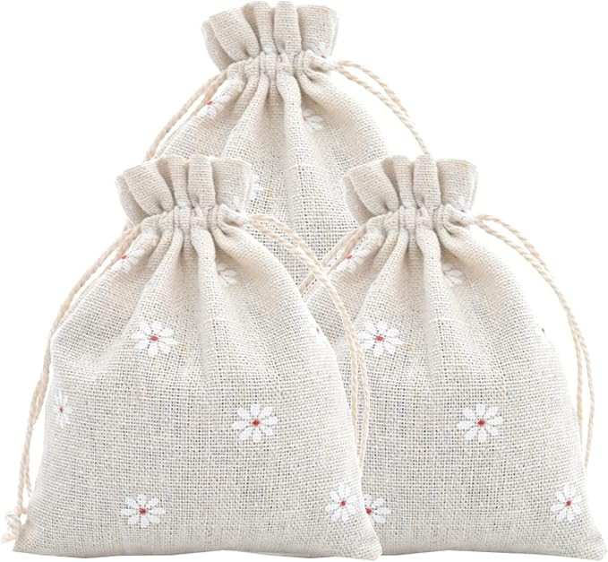 RIGHTA TECH Daisy Groovy Boho Party Gift Treat Bags Drawstring Bags Gift White Daisy Party Favor ... | Amazon (US)