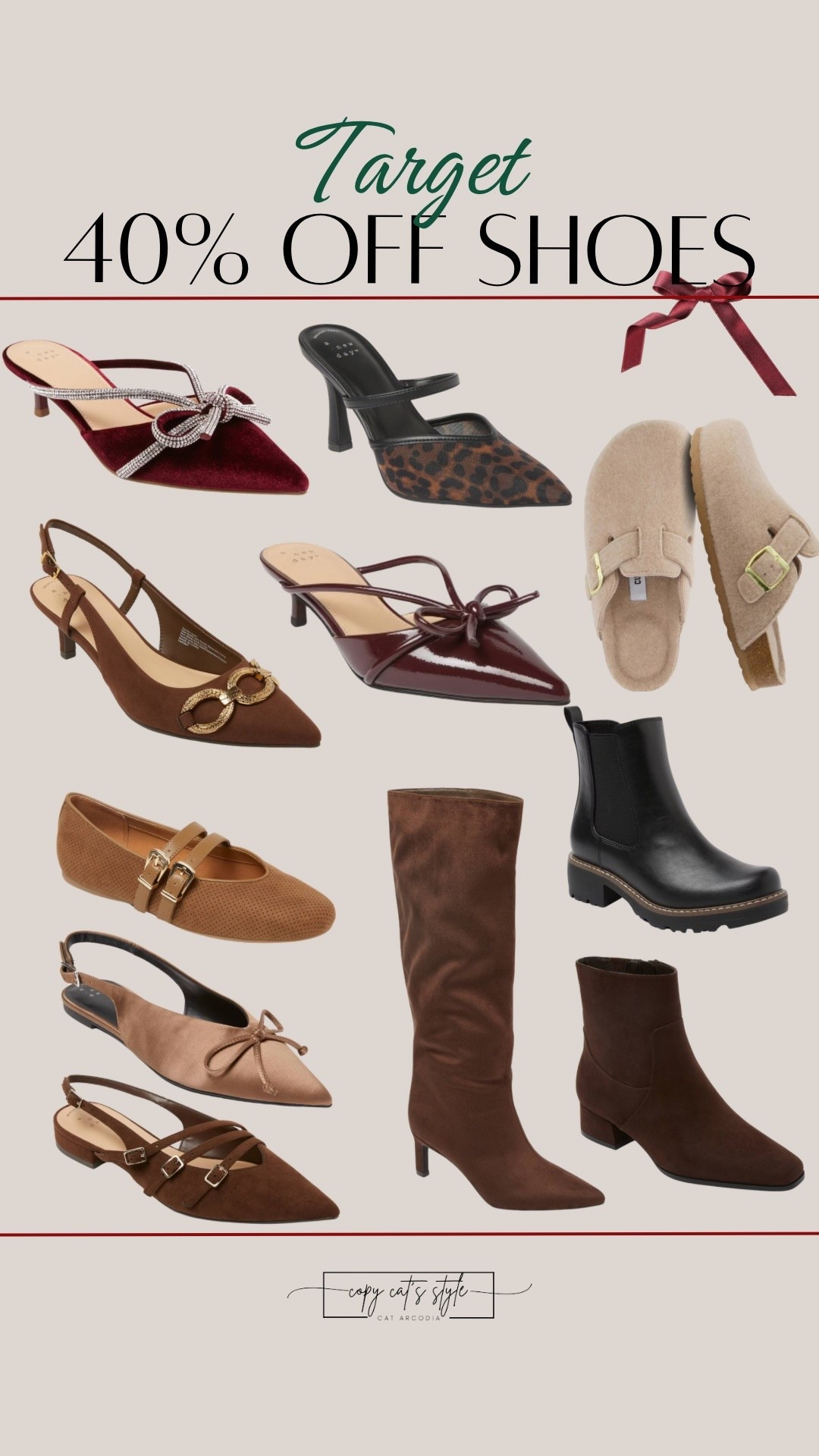 Target shoes on sale! Target boots, ballet flats, kitten jeans, and more. 

#LTKFindsUnder50 #LTKSaleAlert #LTKHoliday