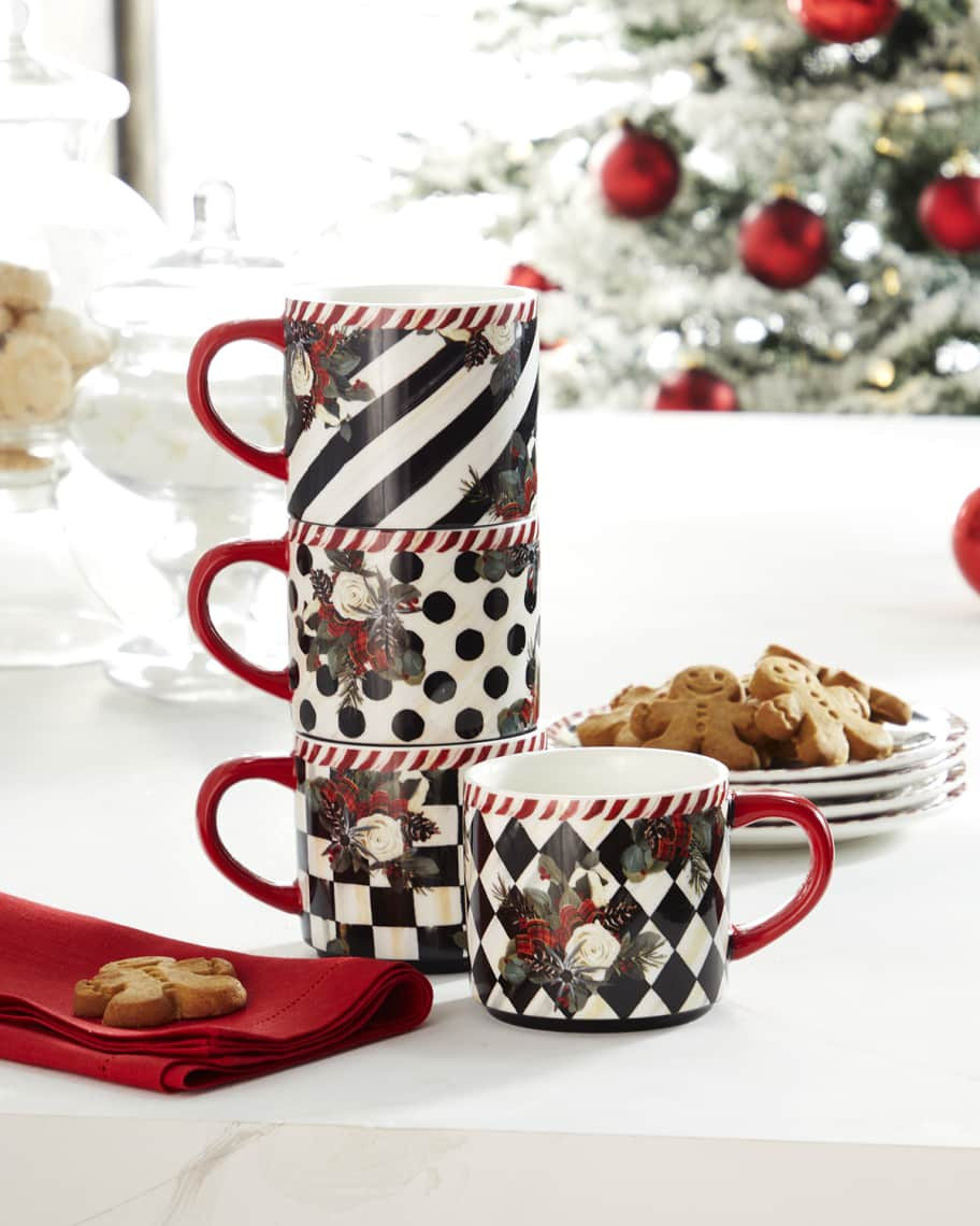 MacKenzie-Childs Scottish Bouquet Stacking Mugs, Set of 4 | Neiman Marcus