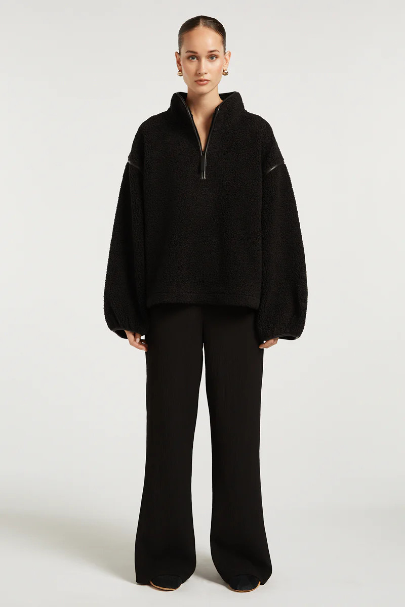 SLOANE Borg Half-Zip Black | 4TH ARQ | 4tharq 