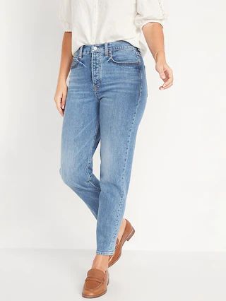 Curvy Extra High-Waisted Button-Fly Sky-Hi Straight Jeans for Women | Old Navy (US)