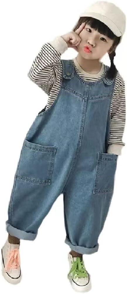 ZAALELP girls Jean Overalls casual denim backpack pants | Amazon (US)