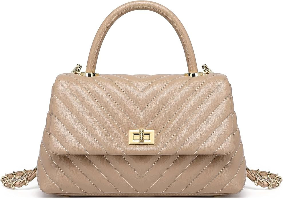 ER.Roulour Quilted Crossbody Bags for Women, Trendy Roomy Shoulder Handbags with Flap Gold Hardwa... | Amazon (US)