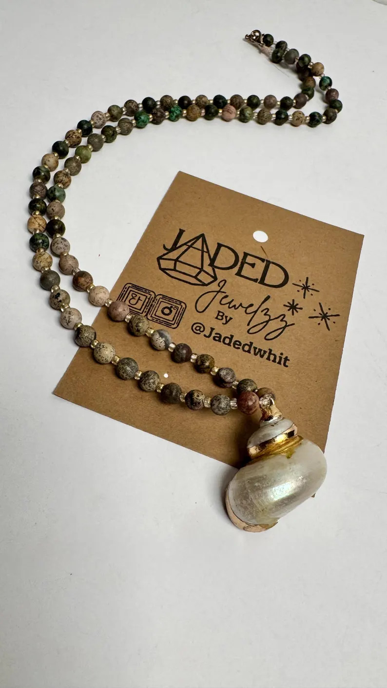 Handmade Seashell Beaded Necklace - \u201cDeep Dive\u201d | Etsy (Global)