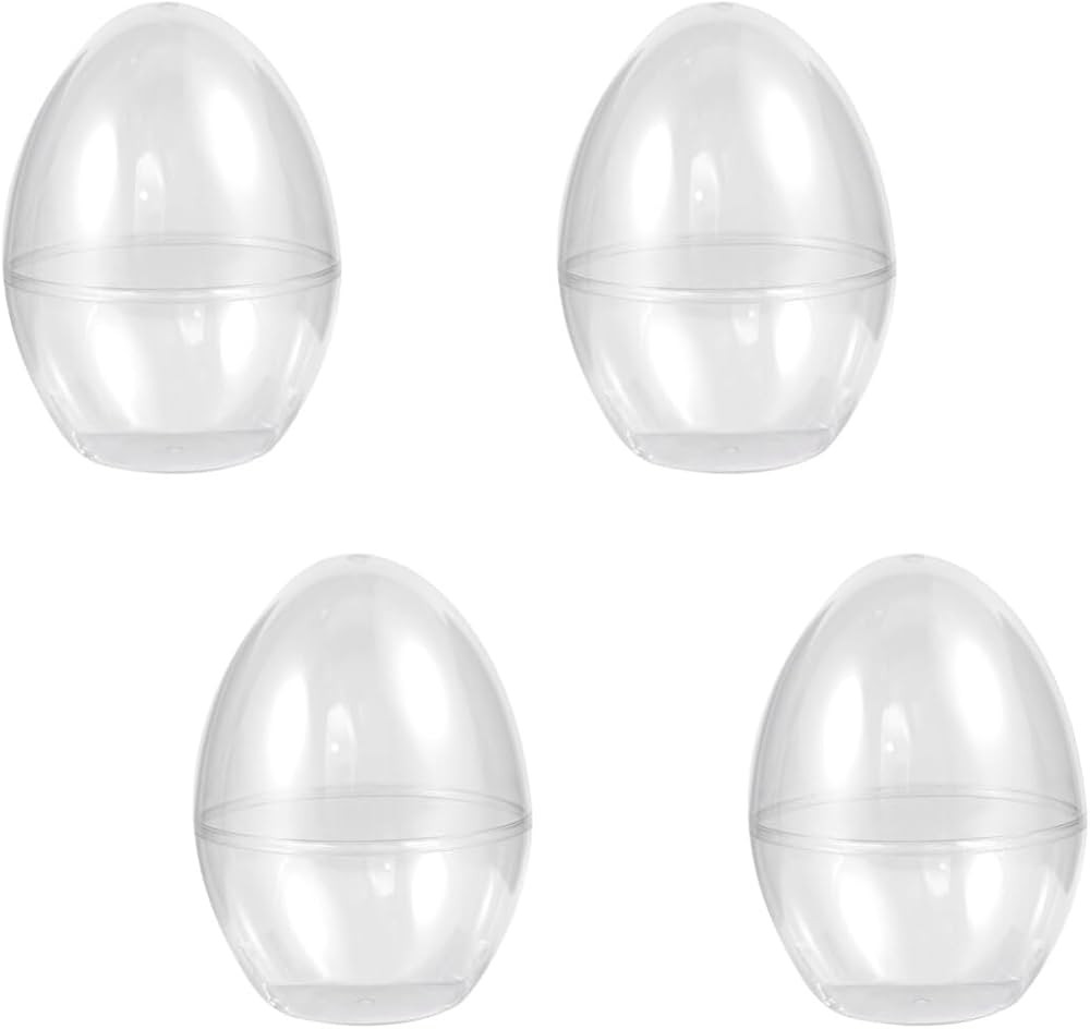 Luxshiny 4Pcs Plastic Fillable Jumbo Eggs Easter Egg Baubles Clear Plastic Easter Egg Containers ... | Amazon (US)