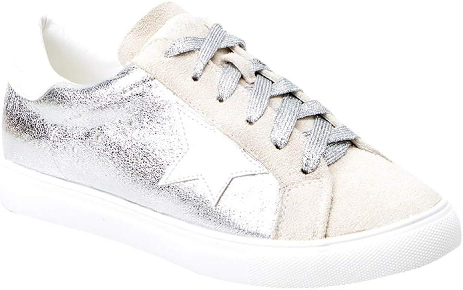 Womens Platform Star Sneakers Glitter Sparkle Animal Print Lace Up Fashion Shining Low Top Cushio... | Amazon (US)