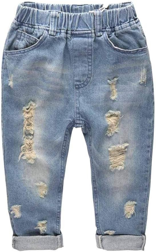 KIDSCOOL SPACE Baby & Little Girls Ruffled Elastic Waist Colorful Button Decor Vertical Pocket Je... | Amazon (US)