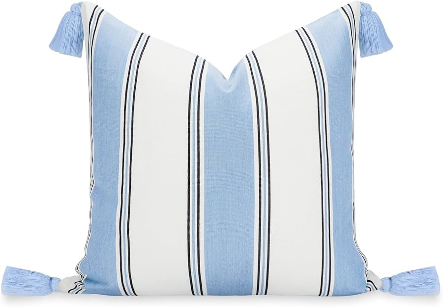 Hofdeco Premium Coastal Hampton Outdoor Performance Throw Pillow Cover Only, 20"x20" Water Repell... | Amazon (US)