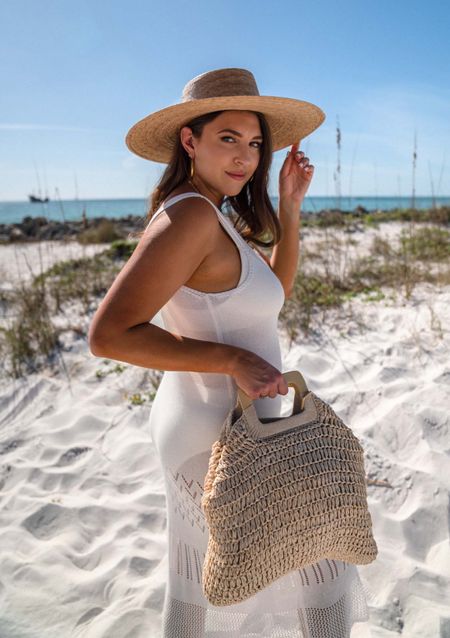 White swim cover up, swimsuit cover up, coverups, white swimsuit, beach bag, straw bag, beach hat, straw beach hat, lack of color

#LTKU #LTKFind #LTKSeasonal
