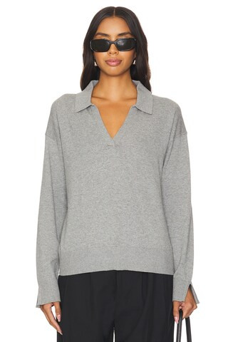 Maddi Johnny Collar Pullover in Smoke Grey | Revolve Clothing (Global)